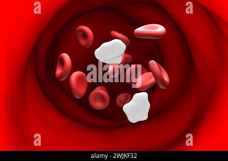 Faible taux de glucose dans le sang - vue en coupe illustration 3D. Banque D'Images