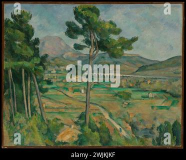 Mont Sainte-victoire et viaduc de la vallée de l'Arc Paul Cézanne 1882-85 Banque D'Images