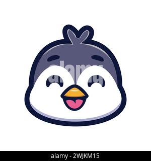 art illustration concept de conception mascotte symbole icône tête animal de pingouin Illustration de Vecteur