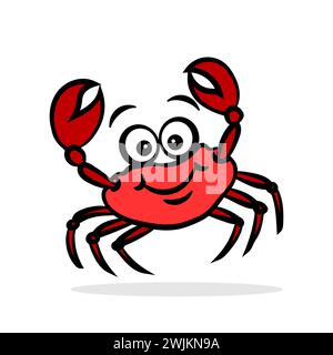 Illustration d'art concept symbole icône animaux de crabe Illustration de Vecteur