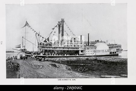 Robert E Lee de l'article EARLY STEAMBOATS ON WESTERN AMERICAN RIVER. Par Cons D. Millar. Tiré de l'Engineering Magazine consacré au progrès industriel volume XI octobre 1897 The Engineering Magazine Co Banque D'Images