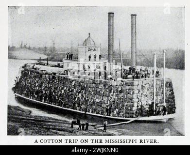 A Cotton Trip on the Mississippi River from the article EARLY STEAMBOATS ON Western AMERICAN RIVER. Par Cons D. Millar. Tiré de l'Engineering Magazine consacré au progrès industriel volume XI octobre 1897 The Engineering Magazine Co Banque D'Images