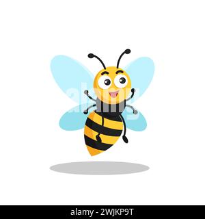 symbole d'illustration d'art macot animal icône design nature concept insecte d'abeille Illustration de Vecteur