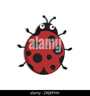 symbole d'illustration d'art macot animal icône conception nature concept insecte de coccinelle Illustration de Vecteur