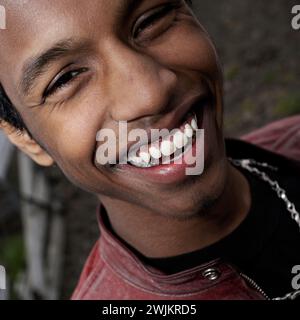 Close up of a young man laughing Banque D'Images