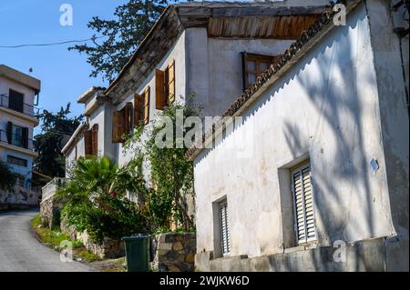 Vieux village dans le nord de Chypre en hiver Banque D'Images