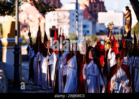 Nazaréens dans la procession du Calvaire Banque D'Images