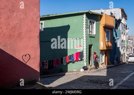 Célèbre quartier Ayvansaray dans le quartier de Fatih à Istanbul, Turquie Banque D'Images