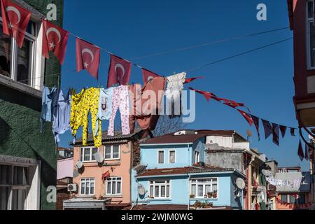 Célèbre quartier Ayvansaray dans le quartier de Fatih à Istanbul, Turquie Banque D'Images