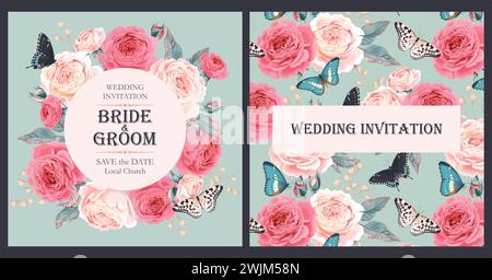 Invitation de mariage Vintage Illustration de Vecteur