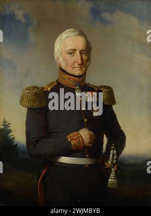 Huibert Gerard Baron Nahuys van Burgst (1782-1858) Lid van de Raad van Nederlands Oost Indië, in het Uniform van generaal-majoor titulair, Bastiaan de Poorter, 1852 Banque D'Images