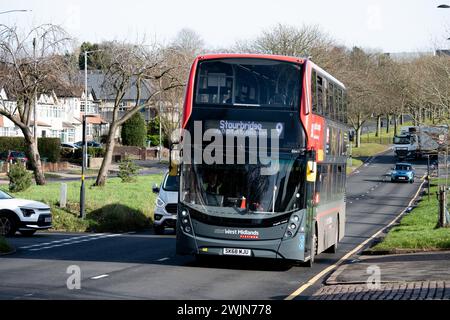 National Express West Midlands No. 9 bus à Hagley Road West, Quinton, West Midlands, Angleterre, Royaume-Uni Banque D'Images