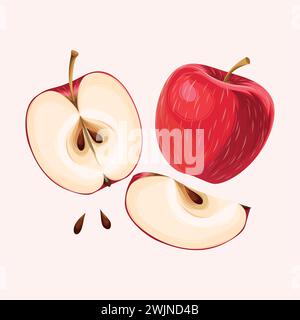 Ensemble de pommes Illustration de Vecteur