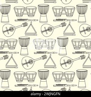 Fond de motif transparent avec instruments de musique Vector Illustration de Vecteur