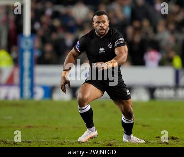 Emmanuel Waine des London Broncos lors du match de la Betfred Super League Round 1 St Helens vs London Broncos au Totally Wicked Stadium, St Helens, Royaume-Uni, 16 février 2024 (photo Steve Flynn/News images) Banque D'Images