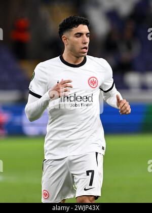 BRUXELLES - Omar Marmoush de l'Eintracht Francfort lors du match éliminatoire de l'UEFA Europa League opposant R. Union Sint Gillis et l'Eintracht Francfort au stade Lotto Park le 15 février 2024 à Bruxelles, Belgique. ANP | Hollandse Hoogte | GERRIT VAN COLOGNE Banque D'Images