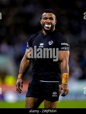 Emmanuel Waine des London Broncos lors du match de Betfred Super League au Totally Wicked Stadium, Helens. Date de la photo : vendredi 16 février 2024. Banque D'Images