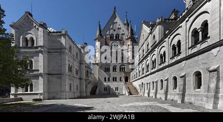 Château de Neuschwanstein cour intérieure Allemagne Banque D'Images