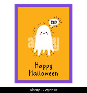 Affiche de bonne fête d'Halloween. Affiche dessinée à la main. Couverture d'art Horror Night. Soirée de vacances du 31 octobre. Illustration vectorielle Illustration de Vecteur