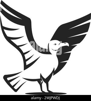 Modèle de logo Seagull isolé. Identité de marque. Icône graphique vectoriel abstrait Illustration de Vecteur