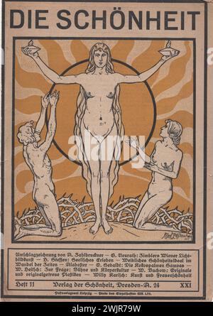 Die Schönheit, Verlag der Schönheit, Dresde années 1910 - années 1920, artiste allemand magazin / deutsches kunstmagazin / magazine d'art allemand appelé la beauté des années 1910 . Première page illustrée Banque D'Images