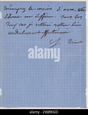 Juliette Drouet a Berru ; septembre 1873 ; maison Victor Hugo - Paris Autograph Letter Banque D'Images