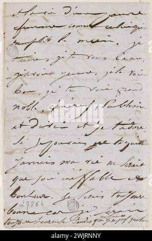 Juliette Drouet à Victor Hugo ; 21 mars dimanche midi [1847] ; maison Victor Hugo - Paris Autograph Letter Banque D'Images