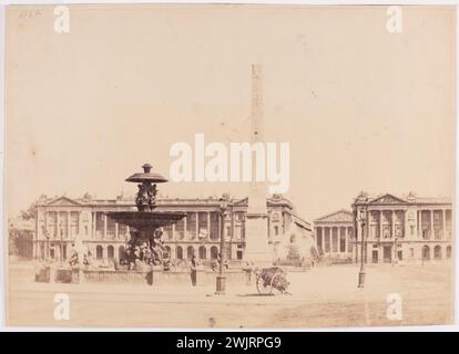 Anonyme, place de la Concorde, L'Obélisque de Louxor, 8ème arrondissement, Paris. (Titre factice) , à définir. Musée Carnavalet, histoire de Paris. Banque D'Images