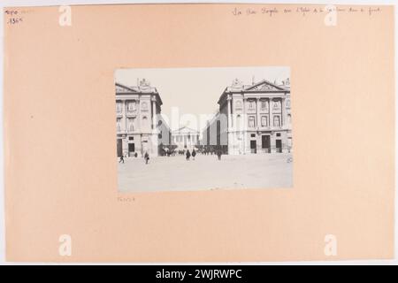 Anonyme, rue Royale et église de la Madeleine, vue de la place de la Concorde. 8ème arrondissement, Paris. (Titre factice). Tirage au bromure de gélatine d'argent. Musée Carnavalet, histoire de Paris. Banque D'Images