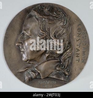 Pierre-Jean David d'Angers (1788-1856) Benjamin constant. Paris, musée Carnavalet. 33478-3 écrivain, écrivain français, homme politique, homme politique français, médaillon, profil, portrait Banque D'Images