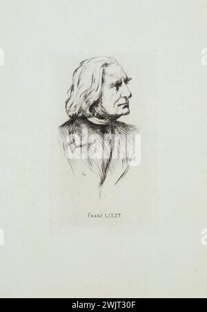 Portrait de Franz Liszt (1811-1886), compositeur et pianiste hongrois. Paris, Musée de la vie romantique. 34982-2 compositeur, hongrois, musicien, pianiste, portrait Banque D'Images