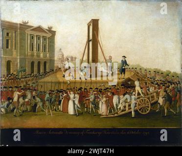 Exécution de Marie-Antoinette, 16 octobre 1793'. Peinture anonyme. Paris, musée Carnavalet. 37386-2 Convention, exécution, exécution, foule, guillotine, guillotiner, gens, place concorde, reine france, Révolution française, Viiieme VIII 8ème 8ème arrondissement Banque D'Images