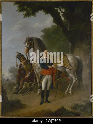 Louis Lafitte (1770-1828) Le général français Joseph Servan de Gerbey (1741-1808), ministre de la Guerre du 1792 mai au 10 août 1792. Lieutenant général et commandant en chef de l'armée des Pyrénées. Paris, musée Carnavalet. 23767-1 à cheval, commandant en chef arme pyrénées, général francais, halte, lieutenant général, ministre de la guerre, révolution française Banque D'Images