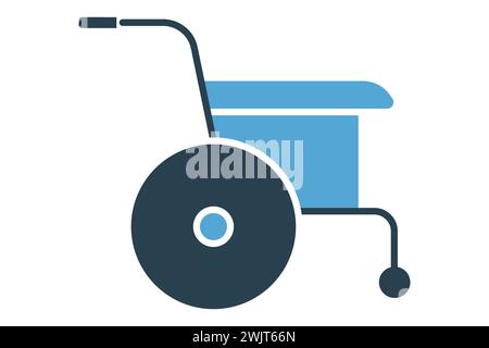 symbole de fauteuil roulant. icône liée au handicap. style d'icône unie. illustration de l'élément Illustration de Vecteur