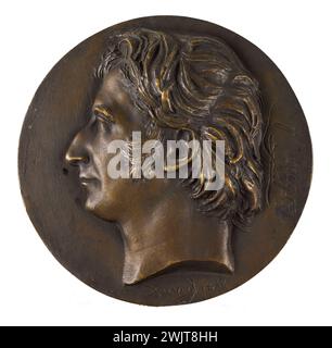 David d'Angers (1788-1856) Portrait de Dominique-François-Jean Arago (1786-1853), astronome, physicien et homme politique français. Bronze, fonte sable. 1832. Paris, musée Carnavalet. 58287-13 astronome français, bronze, fonte de sable, homme politique, physicien, profil, portrait Banque D'Images