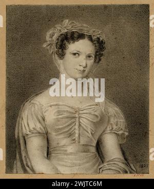 Anonyme, Portrait de Madame de Lamartine en 1825. (Titre fidèle), 1825. Musée Carnavalet, histoire de Paris. Banque D'Images