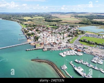 Yarmouth Isle of Wight UK drone, aérien Banque D'Images