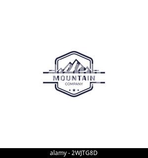 Design de logo Mountain Vintage. Logo Emblem Mountain Illustration de Vecteur
