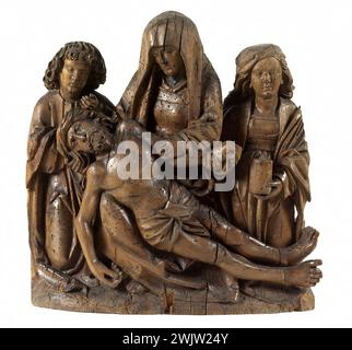 Anonyme. 'Pietà'. Bois très légèrement ciré. Entre 1500 et 1540. Musée des Beaux-Arts de la ville de Paris, petit Palais. 71433-18 cadavre, catholique, chrétien chrétien, cire, corps, dépôt, croix de croisement, mère, mystère douloureux, passion, pieta, scène biblique, bois Banque D'Images