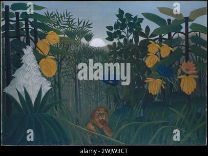 Le repast du Lion Henri Rousseau (le douanier) CA. 1907 Banque D'Images