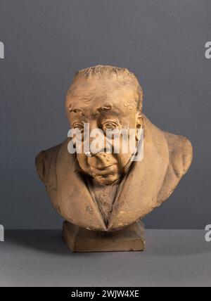 Jean-Pierre Dantan (1800-1869), dit Dantan le jeune. Parcelle caricature, dit l'homme avec le plâtre patiné, terre cuite. 1836. Paris, musée Carnavalet. Homme, patine patine, terre cuite, caricature Banque D'Images