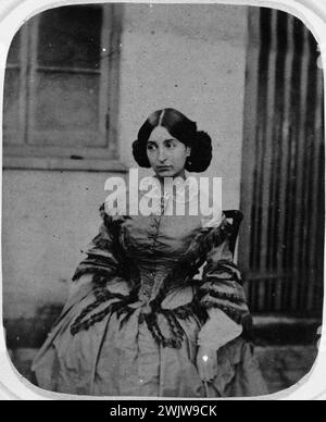 Adèle Hugo Girl à Jersey (1830-1915). Vers 1858. Taxe sur le papier albumine. Anonyme. Paris, maisons de Victor Hugo. 33392-3 fille, photographie, portrait Banque D'Images