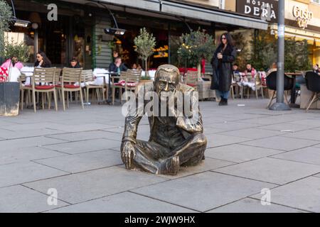 Pristina, Kosovo - 5 février 2024 : le boulevard mère Teresa est une rue piétonne animée dans le centre de Pristina, la capitale du Kosovo. Banque D'Images