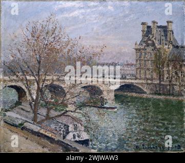 Camille Pissarro (1830-1903) 'Le Pont Royal et le pavillon de la flore', 1903. Musée des Beaux-Arts de la ville de Paris, petit Palais. 50680-3 bateau, extérieur, rivière, 1er 1er 1er arrondissement, Louvre, monument parisien, navigation fluviale, flore de la flore, paysage urbain, pont royal, quai, quaitude, seine, seinenite, tourisme, vue extérieure, pont Banque D'Images