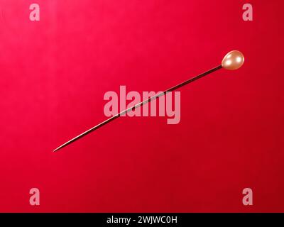 Épingle de cravate d'or et de perles ayant appartenu à Marcel Proust (1871-1922), écrivain français. Paris, musée Carnavalet. Accessoire de mode, accessoire, bijou, écrivain français, Epingle, cravate Epingle, objet, or, perle Banque D'Images