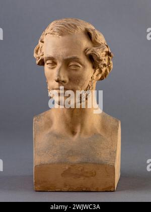 Jean-Pierre Dantan (dit Dantan Young). Autoportrait de Jean-Pierre Dantan, dit Dantan jeune (1800-1869), sculpteur. Plâtre patiné en terre cuite, bosse ronde. 1839. Paris, musée Carnavalet. 53357-15 Autoportrait, caricaturiste, français, patine patine, bosse ronde, sculpteur, terre cuite Banque D'Images