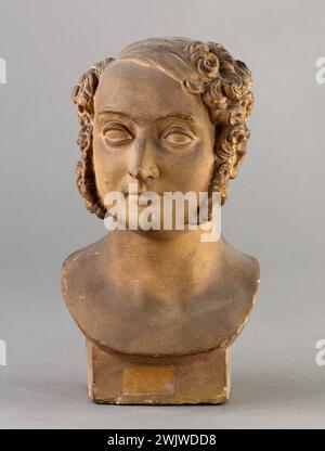 Jean-Pierre Dantan (1800-1869), dit Dantan le jeune. Portrait sérieux de Lord Eriton. Plâtre patiné en terre cuite. 1833. Paris, musée Carnavalet. Buste, patine à motif, portrait, terre cuite Banque D'Images
