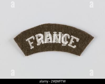 Anonyme. 'Titre' épaule 'France'. Tissage. 1940-1945. Musée général Leclerc de Hauteclocque et de la libération de Paris, Musée Jean Moulin. 158813-20 Banque D'Images