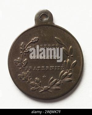 Anonyme. Révolution de 1848, 'Deus Solus Magnus', 22 au 24 février 1848 (Avers). Paris, musée Carnavalet. Médaille, numismatique Banque D'Images