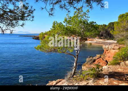 Gran Recorrido GR 92, Costa Dorada, Espagne Banque D'Images